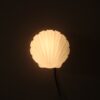 L5516 1970s Opaline wall lamp in shell shape Glasshütte Limburg, Germany