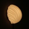 L5516 1970s Opaline wall lamp in shell shape Glasshütte Limburg, Germany