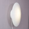 L5496 1950s Eklipta wall lamp in milk glass with white metal base Arne Jacobsen Louis Poulsen, Denmark