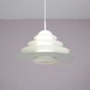 L5501 1980s Hanging lamp in white metal with milk glass model B1017 André Rotte Raak, Netherlands