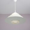 L5501 1980s Hanging lamp in white metal with milk glass model B1017 André Rotte Raak, Netherlands