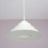 L5501 1980s Hanging lamp in white metal with milk glass model B1017 André Rotte Raak, Netherlands