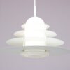 L5501 1980s Hanging lamp in white metal with milk glass model B1017 André Rotte Raak, Netherlands