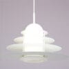 L5501 1980s Hanging lamp in white metal with milk glass model B1017 André Rotte Raak, Netherlands