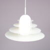 L5501 1980s Hanging lamp in white metal with milk glass model B1017 André Rotte Raak, Netherlands