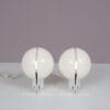 L5526 1970s Pair of "Sirio" white plastic table or bedside lamps / Sergio Brazzoli / Guzzini, Italy