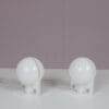 L5526 1970s Pair of "Sirio" white plastic table or bedside lamps / Sergio Brazzoli / Guzzini, Italy