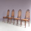 m28217 1950s Set of 4 Long John chairs by FMG, Poland