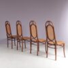 m28217 1950s Set of 4 Long John chairs by FMG, Poland