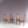 m28217 1950s Set of 4 Long John chairs by FMG, Poland