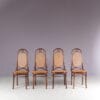 m28217 1950s Set of 4 Long John chairs by FMG, Poland