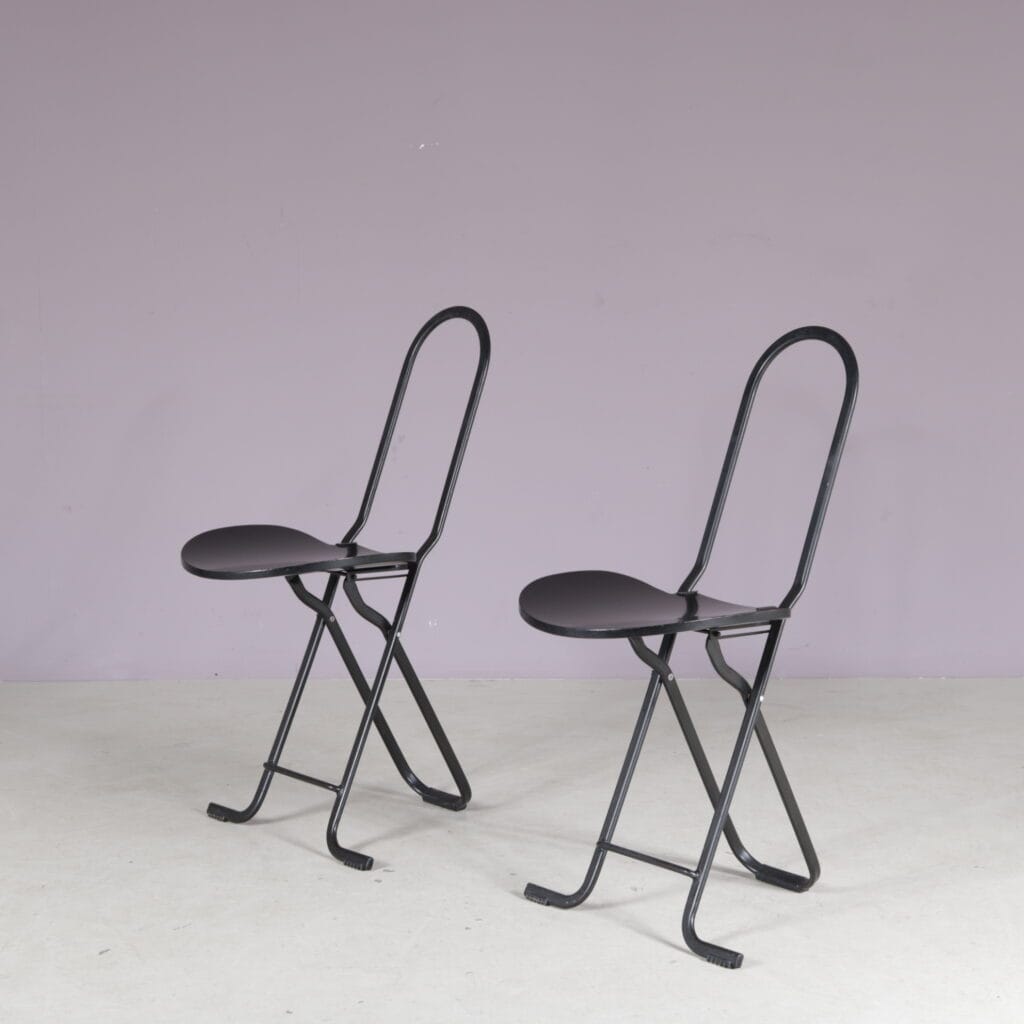 m28222-3 1980s Dafne Folding chair by Gastone Rinaldi for FlyLine, Italy