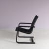 m28231 1980s Lamello Chair in black wood with black fabric Yngve Ekström Swedese, Sweden