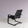 m28231 1980s Lamello Chair in black wood with black fabric Yngve Ekström Swedese, Sweden