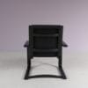 m28231 1980s Lamello Chair in black wood with black fabric Yngve Ekström Swedese, Sweden