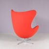m28255 1980s Egg chair in red fabric with aluminium crossbase Arne Jacobsen Fritz Hansen, Denmark