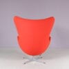 m28255 1980s Egg chair in red fabric with aluminium crossbase Arne Jacobsen Fritz Hansen, Denmark