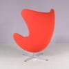 m28255 1980s Egg chair in red fabric with aluminium crossbase Arne Jacobsen Fritz Hansen, Denmark