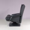 m28253 1980s Black leather with chrome adjustable swivel easy chair Mathias Hoffman Rolf Benz, Germany