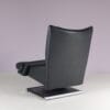 m28253 1980s Black leather with chrome adjustable swivel easy chair Mathias Hoffman Rolf Benz, Germany