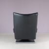 m28253 1980s Black leather with chrome adjustable swivel easy chair Mathias Hoffman Rolf Benz, Germany