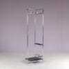 m28275-6 1980s Free standing coat rack in chrome plated pipe frame with black glass Thonet, Austria
