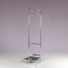 m28275-6 1980s Free standing coat rack in chrome plated pipe frame with black glass Thonet, Austria