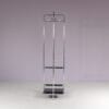 m28275-6 1980s Free standing coat rack in chrome plated pipe frame with black glass Thonet, Austria