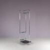 m28275-6 1980s Free standing coat rack in chrome plated pipe frame with black glass Thonet, Austria