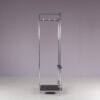 m28275-6 1980s Free standing coat rack in chrome plated pipe frame with black glass Thonet, Austria