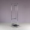 m28275-6 1980s Free standing coat rack in chrome plated pipe frame with black glass Thonet, Austria