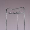 m28275-6 1980s Free standing coat rack in chrome plated pipe frame with black glass Thonet, Austria
