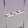 m28275-6 1980s Free standing coat rack in chrome plated pipe frame with black glass Thonet, Austria