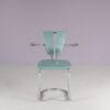 m28265 1950s Rare chrome metal pipe frame with wood side chair Lemafa Den Haag, Netherlands