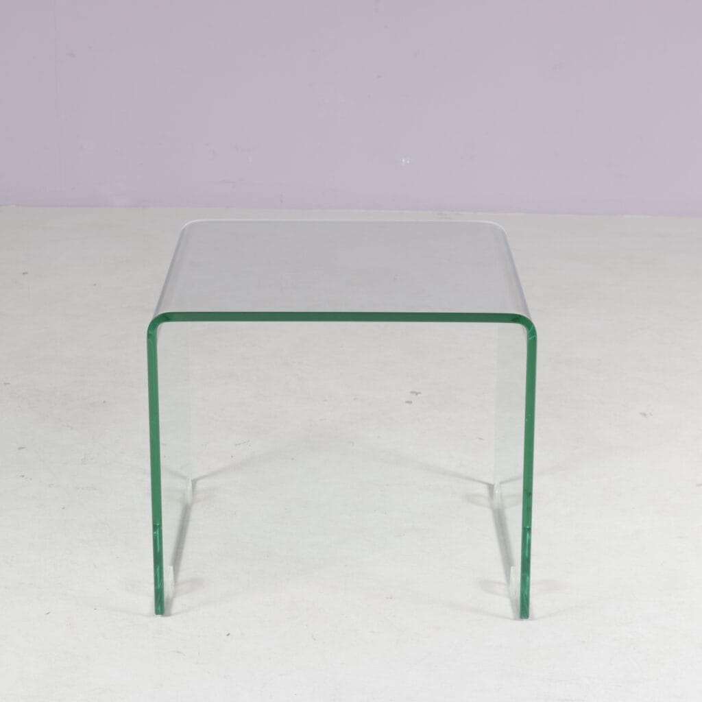 m28257 1980s Glass side table model Waterfall Fiam, Italy