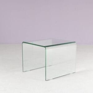 m28257 1980s Glass side table model Waterfall Fiam, Italy