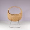 m28251 1960s Wicker baby crib on metal base Netherlandsm28251 1960s Wicker baby crib on metal base Netherlands