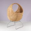 m28251 1960s Wicker baby crib on metal base Netherlands