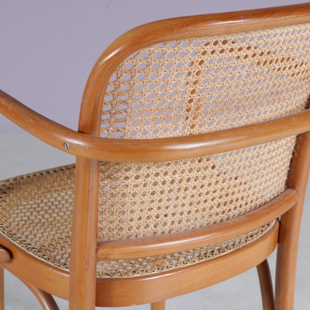 2605 1 (48) m28274 1930s Nr 811 chair in beech wood with webbing seat and back Josef Hoffmann Ligna, Czech 175