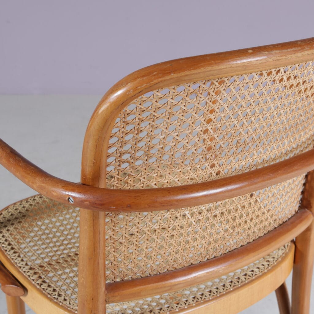 2605 1 (65) m28272 1930s Nr 811 chair in beech wood with webbing seat and back Josef Hoffmann Ligna, Czech m28272 1930s Nr 811 chair in beech wood with webbing seat and back / Josef Hoffmann / Ligna, Czech