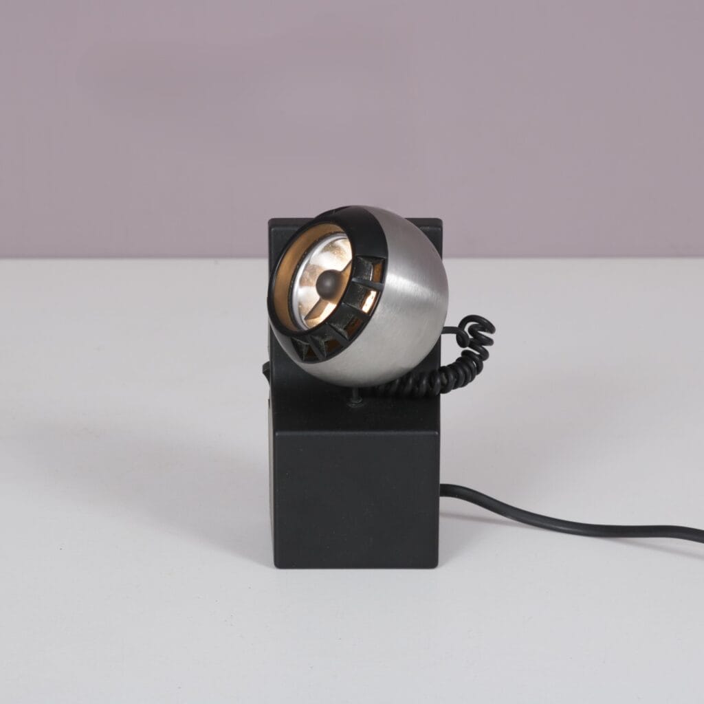 1970s small bed table lamp Osram with magnetic ball
