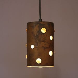 1960s Small hanging lamp in copper covered glass