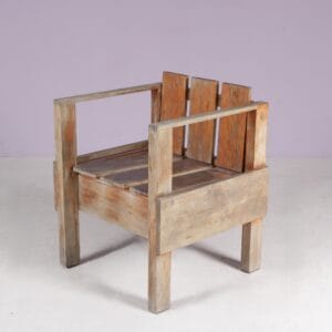 1960s Teak wooden side chair in Rietveld "Crate style" / Netherlands