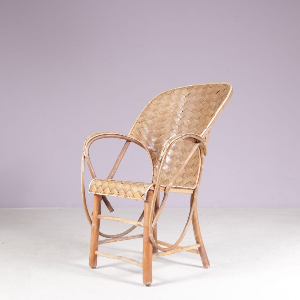 1950s Rare wooven chair (commissioned by le Corbusier)